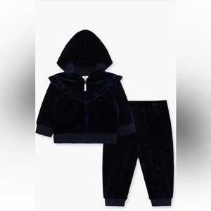 NWT Little Me night sparkle hoodie set